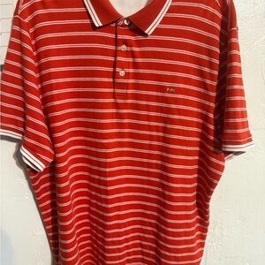 Michael Kors Men's Polo in Red and White Stripes